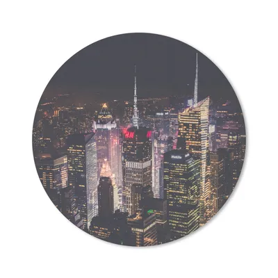 Produktbild von MuchoWow® Mauspad Mousepad New York - Logo - Beleuchtung 20x20 cm - Mousepads - Maus Mat - Pad - Mausunterlage - Schreibtischmatte