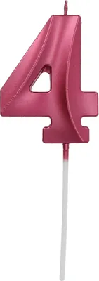 Produktbild von Tortenkerze Zahl 4 Glamour Pink 7cm