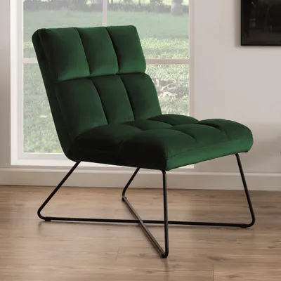 Image de Smuk Fauteuil en velours Katherine Vert