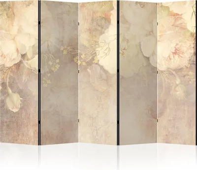 Produktbild von LUMASOUL Paravent doppelseitiger, Paravent Raumteiler Innen, Blumen Motiv, 225x172 cm