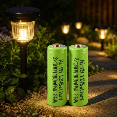 Produktbild von 2 Stück LogiCell Wiederaufladbare 2/3AAA NI-MH-Akku 100mAh, 1,2V Solar Batterie für Solarprodukte, Solarlampen, LED Gartenleuchte Dekoleuchten