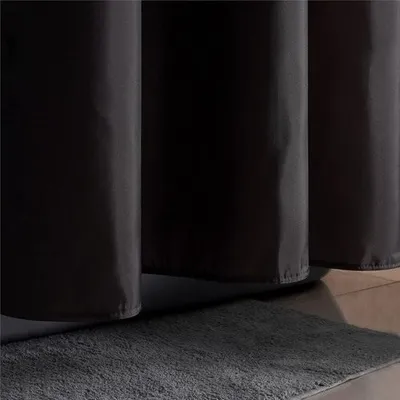 Immagine prodotto di Tenda da doccia in tessuto di poliestere antimuffa, impermeabile, lavabile, per vasca ad angolo o bagno, grigio scuro, 120 x 180 cm.