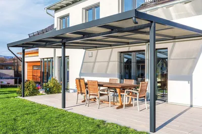Produktbild von Terrassenüberdachung gutta Premium Acryl bronze 611 x 506 cm anthrazit