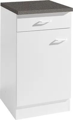 Produktbild von Küchen-Unterschrank 1-türig SALERNO-03 Weiß Breite 40 cm