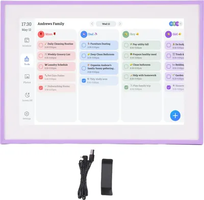 Immagine prodotto di Calendario digitale intelligente da 10,1 pollici, touchscreen LCD, agenda elettronica per casa e ufficio, viola