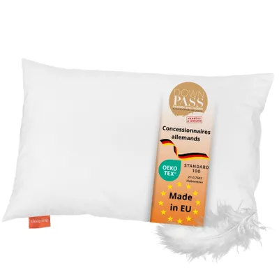 Image de Coussin pour enfant, 40 x 60 cm, garnissage composé de 90% de duvet et 10% de plumes, housse en 100% coton, lavable, sleepling