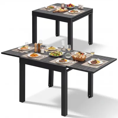 Produktbild von Ausziehbarer Terrassen-Esstisch aus Aluminium für 4–6 Personen