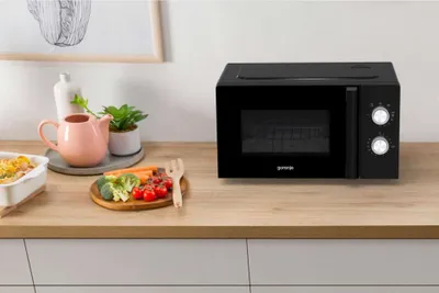 Produktbild von Gorenje MO20E2BH Mikrowelle, 20 Liter, 800 W, Grillfunktion, 5 Stufen, Schwarz