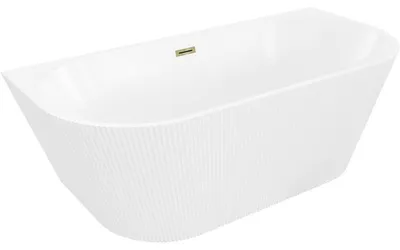 Obrázek produktu pro Mexen Oris vana volně stojící přistěnná rýhovaná 170 x 80 cm, bílá, přepad zlatý - 52871708000-50