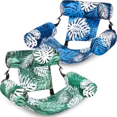 Produktbild von Schwimmende Poolstühle - Aufblasbare Loungesessel - 2er-Pack - Für Erwachsene - Robustes PVC - Grün/Blau
