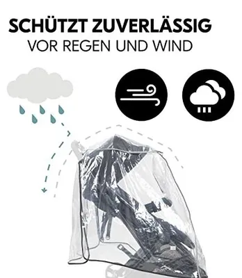 Produktbild von Hauck 550816, Raincover, Schwarz, Einfarbig, Kinderwagen, Junge/Mädchen, 510 mm