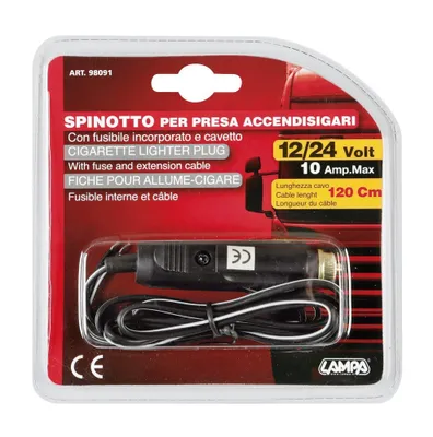 Obrázok produktu pre Zástrčka do zapaľovača 12/24 V 10 AMP. 120 cm