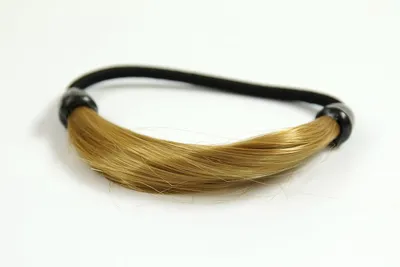 Produktbild von Haargummi aus Kunsthaar in Haaroptik, Zopfgummi mit elastischem Zug, Hellblond