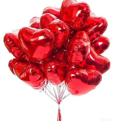25 rote Herzfolienballons 45,7 cm für Feiern