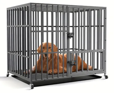 Image de Cage pour chiens - Enclos pour chiens - Chenil - Maison pour chiens - Très grande taille - Structure en métal robuste