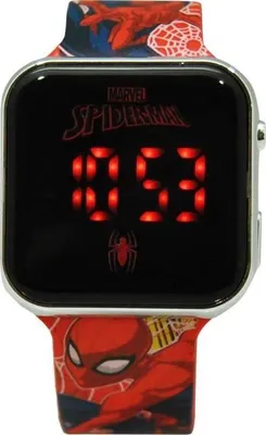 Produktbild von LED Uhr, Spiderman Kinderuhr, Datumsanzeige, Hintergrundbild Änderung, Blaue Farbe, CR2032 Batterie