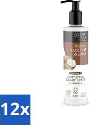 Produktbild von Organic Shop - Kokosnuss & Shea Conditioner - Nährend und pflegend - 280 ml - Vorteilspack - 12 Stücke