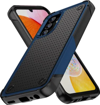 Produktbild von Hülle Für Samsung Galaxy A15 5G/4G Militärqualität Stoßfest Hybrid 2 in 1 Hart PC Weich TPU Handyhülle Blau Schwarz