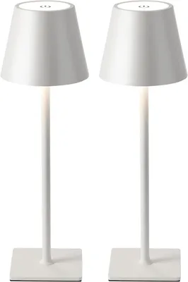 Produktbild von Visdanfo Kabellose Tischlampe, tragbare LED-Schreibtischlampe (2 pack) 4000 mAh, 3 Farben Weiß