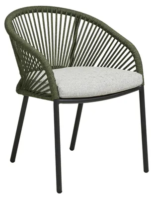 Image de Noomi chaise de jardin avec coussin gris, vert.