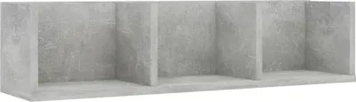 Obrázek produktu pro vidaXL Nástěnná police na CD Concrete Grey 75x18x18 cm Dřevěný materiál