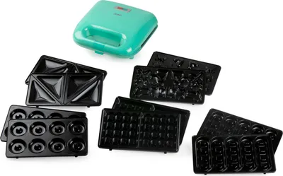 Obrázek produktu pro Domo DO1109C, 2 vafle/vaflí, Kruh, Postavička, Srdce (tvar), Čtvrtka, Obdélníkový, Trojúhelník, Zelená, 0,9 m, 750 W, 220 - 240 V