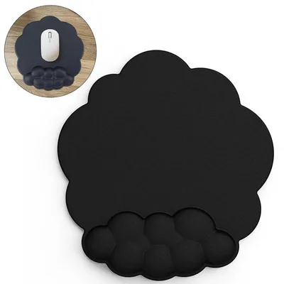 Produktbild von Ergonomische Maus Handgelenkauflage Gel & Memory Foam Handgelenkstütze Mauspad Handgelenkpolster 25x27cm Büro Home Office Schwarz