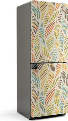 Zdjęcie produktu dla Wzór liści w fale - Magnetyczna osłona lodówki - Folia dekoracyjna magnetyczna do kuchni - Dekoracja magnesem na lodówkę - Samoprzylepna tablica magnetyczna - Folia magnetyczna na drzwi lodówki - 70x190 cm