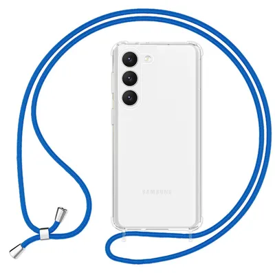 Produktbild von Klare Hybrid Hülle mit Kette zum Umhängen für Samsung Galaxy S23 Blau