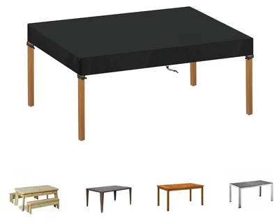 Produktbild von Schutzhülle Gartentisch Abdeckplane 120x70x15cm Wetterfest UV-Beständig 420D Oxford Schwarz