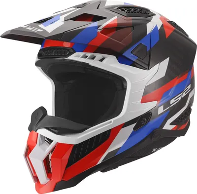 Produktbild von LS2 MX703 X-Force Phantom Motocross Helm, weiß/blau/rot, S (55/56)