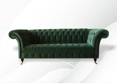 Zdjęcie produktu dla Chesterfield 3 Sitzer Sofas Polster Sitz Couch Sofa Garnitur Big Couchen Grüne