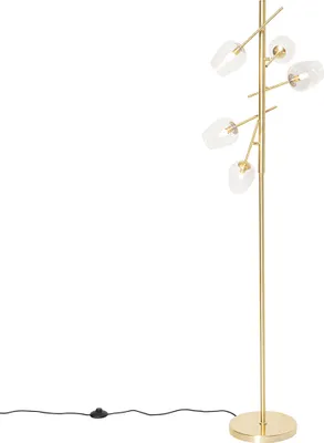 Produktbild von Klassische Stehlampe Gold mit Glas Elien