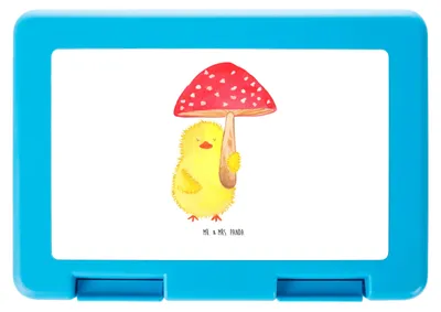 Produktbild von Mr. & Mrs. Panda Bento Box Küken Fliegenpilz - Weiß - Geschenk, Glückspilz, Bentobox, Lunchbox, Pausenbrotbox, Ostern, Lebensmittel Aufbewahrungsbox, Snackbox, Ostergrüße