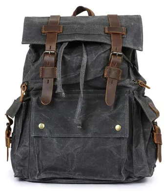 Image de Grand sac à dos en toile, idéal pour les voyages et l'école