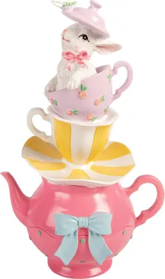 Image de Clayre & Eef Figurine de décoration Lapin 16x13x26 cm Blanc Plastique
