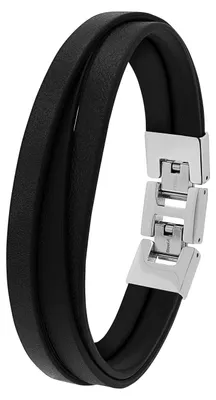 Produktbild von Schwarzes Lederarmband für Herren von s.Oliver