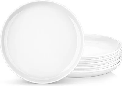 Produktbild von Weißer 6-Personen-Dinertisch - 105 Zoll - Porzellan-Dinertisch - Vorspeise Pasta Soße Obst - Mikrowellen- und Geschirrspüler-beständiger Tischset