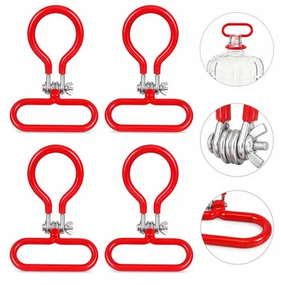 Produktbild von Glasballon Griff 4er Set Manganstahl – Verstellbar für 3/5/6 Galonen | Brauen & Wein