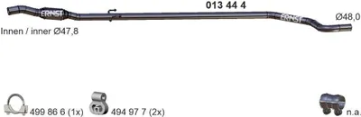 Produktbild von ERNST Abgasrohr Auspuffrohr für OPEL Corsa D Schrägheck (S07) Vorne 013444