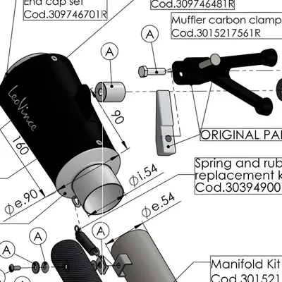Produktbild von LeoVince Hitzeschild kompatibel mit Aprilia RSV