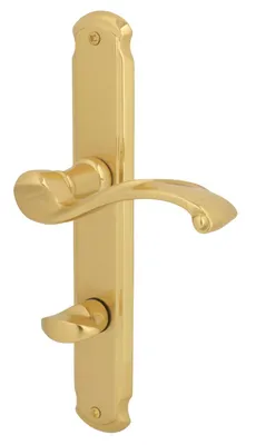 Produktbild von Alpertec WC-Langschildgarnitur Bianca Messing gold abgerundet