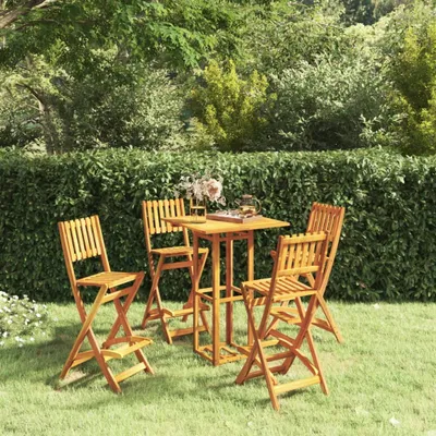 Produktbild von The Living Store 5-tlg. Gartenbar-Set Massivholz Akazie