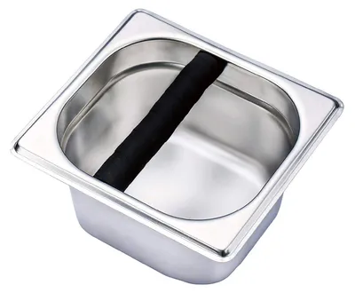 Kaffee-Klopfbox aus Edelstahl, 10 cm hoch, silber