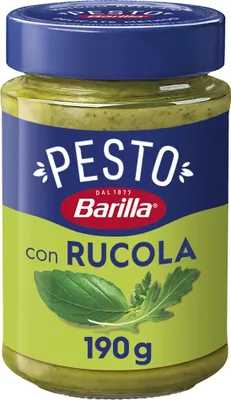 Produktbild von Barilla Pesto Basilico e Rucola 12x190g | Glutenfreie Italienische Pasta-Sauce mit Basilikum und Rucola, Nudel-Soße, grünes Pesto