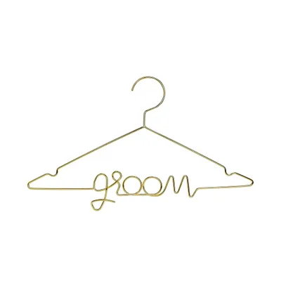 Produktbild von Kleiderbügel Metall 45x27cm Groom Metallbügel für den Bräutigam Gold
