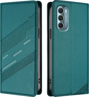 Produktbild von Hülle für Motorola Moto G Stylus 5G 2022, Kunstleder Brieftaschen Handyhülle mit Kartenfach und Standfunktion Grün