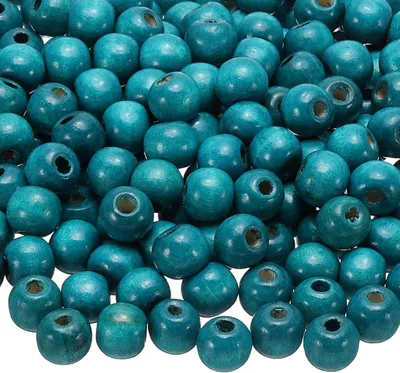 Imagen del producto de Cuentas de madera grandes, 300 unidades, 11x12 mm, agujero de 4 mm, para proyectos creativos de manualidades