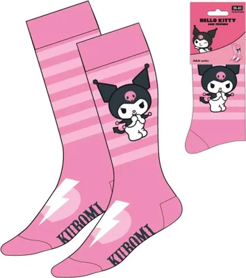 Image de Skarpetki Sanrio Kuromi w Różowe Paski 36-43, Licencjonowane, Bawełna