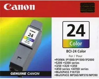 Obrázok produktu pre Canon BCI-24CL, Azúrová, Purpurová, Žltá, Atrament na pigmentovej báze, 2 kusov, Viacnásobné balenie